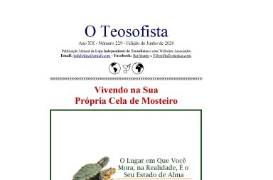 Capa oficial da revista mensal digital O Teosofista, correspondente ao mês de junho de 2026.