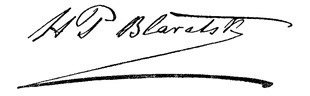 Assinatura manuscrita de Helena Blavatsky.