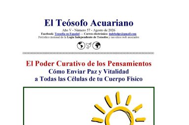 Portada del Teósofo Acuariano de agosto de 2026 con un sol amarillo que ilustra el artículo sobre el poder del pensamiento.