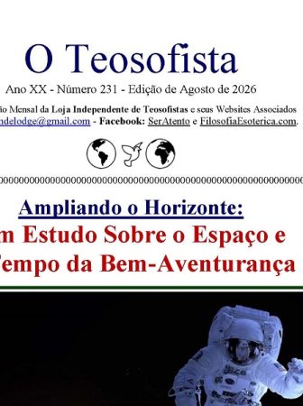 Fotografia de um astronauta a flutuar na órbita espacial com a curvatura azul da Terra ao fundo, ilustrando a edição de agosto.