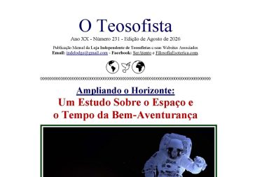 Fotografia de um astronauta a flutuar na órbita espacial com a curvatura azul da Terra ao fundo, ilustrando a edição de agosto.