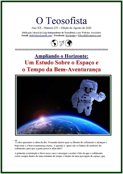 Fotografia de um astronauta a flutuar na órbita espacial com a curvatura azul da Terra ao fundo, ilustrando a edição de agosto.