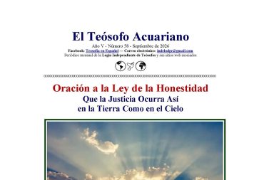 Portada del Teósofo Acuariano 058 con tema destacado Oración a la Ley de la Honestidad.